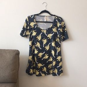 Lularoe bird print “Perfect T”